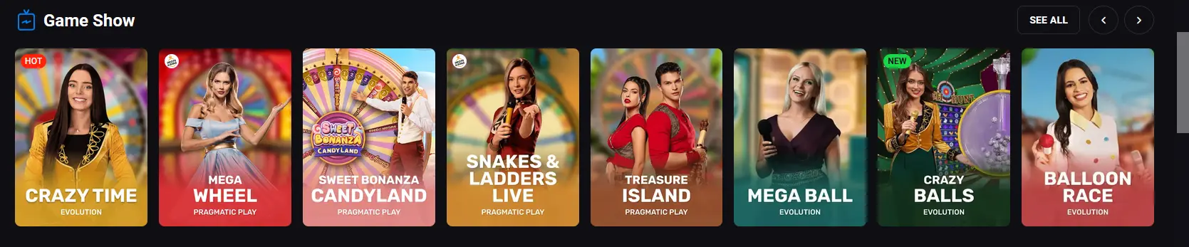 Luckyvibe live game show screen featuring Crazy Time style wheel format