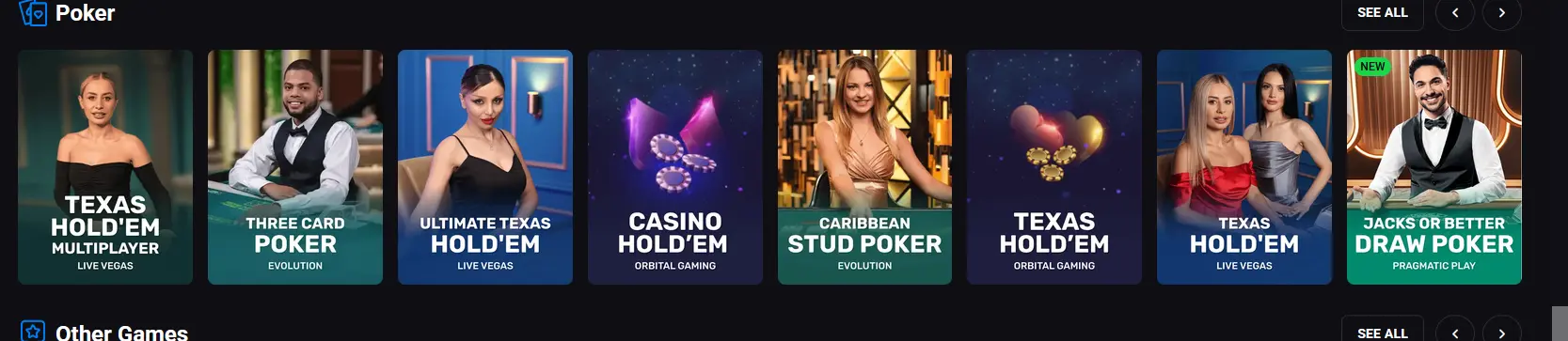 Luckyvibe live poker table with Evolution Gaming dealer and betting spots